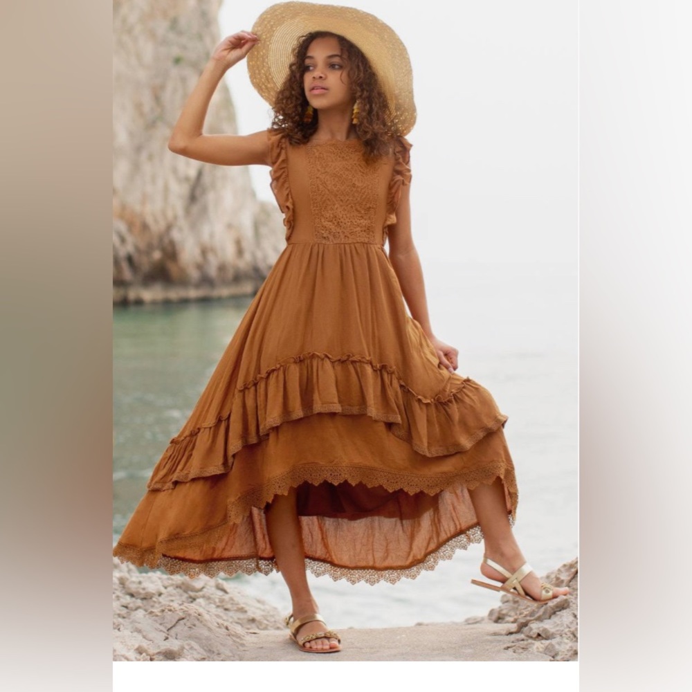 Girls Size 8 Joyfolie Cassia Maxi Dress-Mustard Yellow